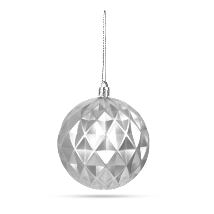 Set globuri argintii pentru brad - 6 piese /pachet [8]