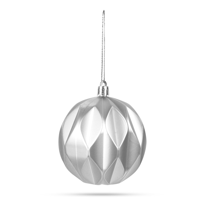 Set globuri argintii pentru brad - 6 piese /pachet [9]
