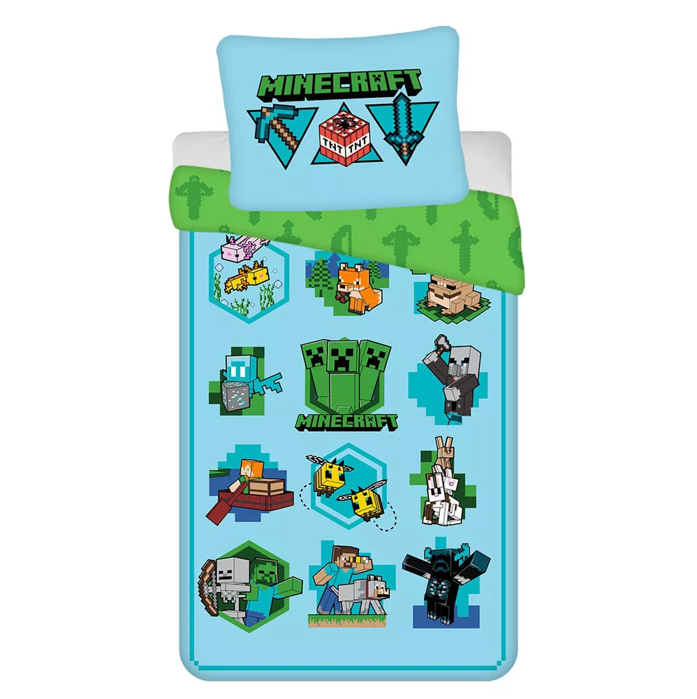 Set lenjerie de pat 2 piese Minecraft Icons, 140×200 cm [2]