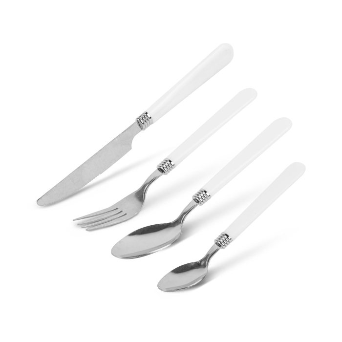 Set tacâmuri cu suport - alb - 16 bucăți - 32,7 x 19,5 x 4,7 cm [1]