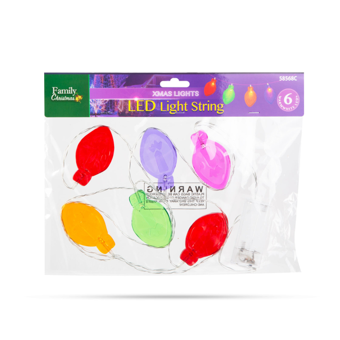 Șir de lumina cu LED de Crăciun - autocolant gel pentru geam - 6 LED-uri - 2 x AA [3]