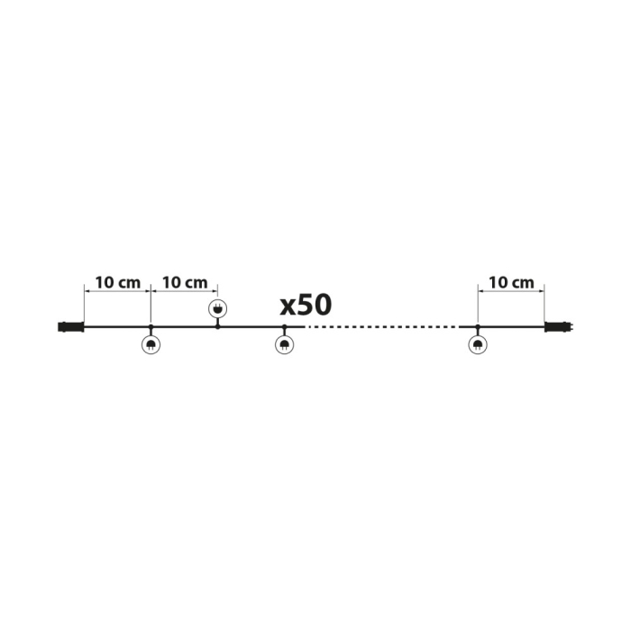 Șir de lumini colorate pentru Crăciun - 50 LED-uri - 5 m - 8 programe [6]