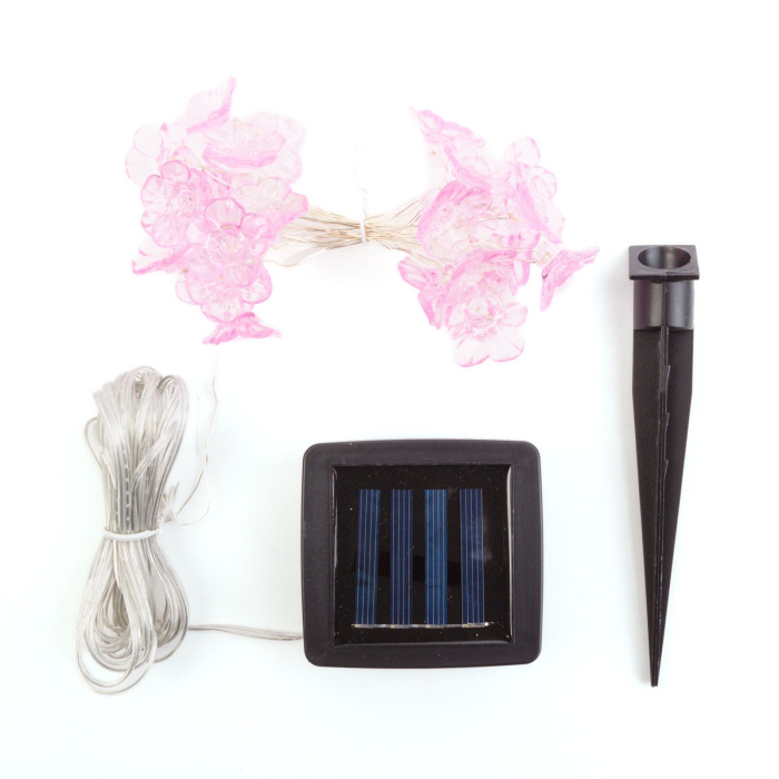 Șir lumină solară - floare - 2,4 m - 25 LED-uri alb cald [2]