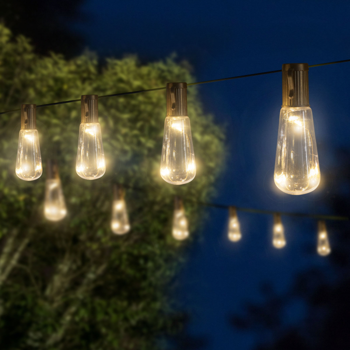 Șir lumini solare cu LED - model bec - 30 LED-uri - 180 cm [1]