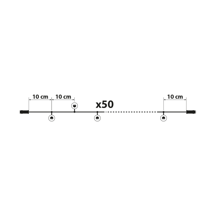 Șir luminos - 50 LEDuri - alb rece - alimentat de la rețea - 5 m - 8 programe [5]
