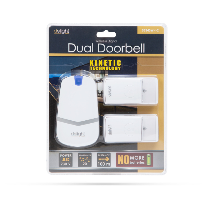Sonerie digitala fara fir si fara baterie, cu 2 unitati de exterior - Kinetic, [2]