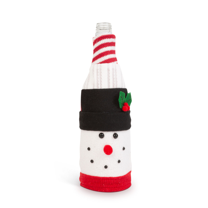 Suport sticle de băutură de Crăciun - Om de zăpadă 3D - poliester - 27 x 12 cm [2]