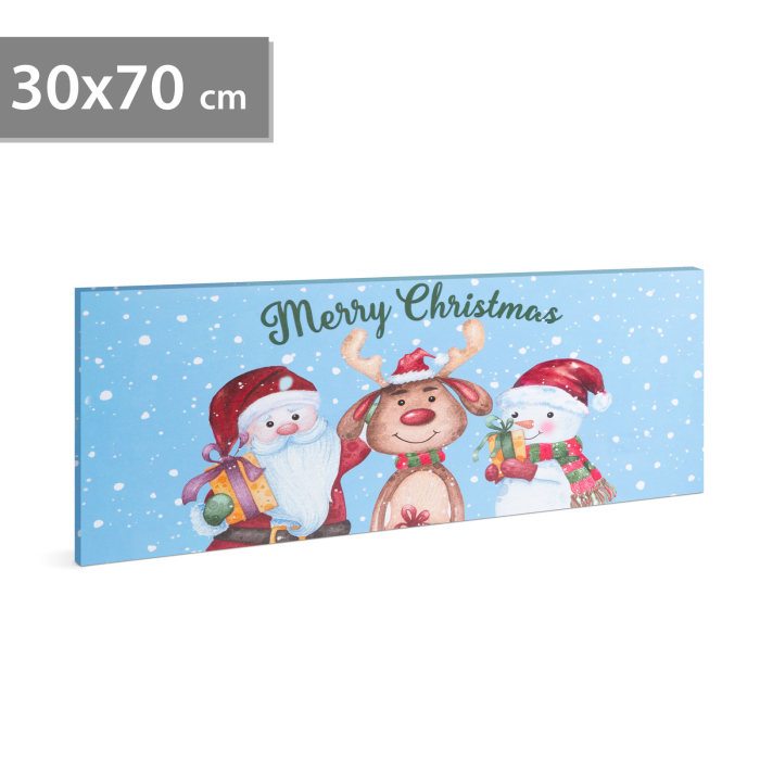 Tablou de Crăciun - LED - cu agățătoare, 2 baterii AA - 70 x 30 cm (58464) [1]