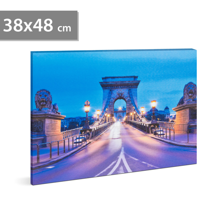 Tablou decorativ cu LED - "Podul cu lanțuri" - 2 x AA, 38 x 48 cm [1]