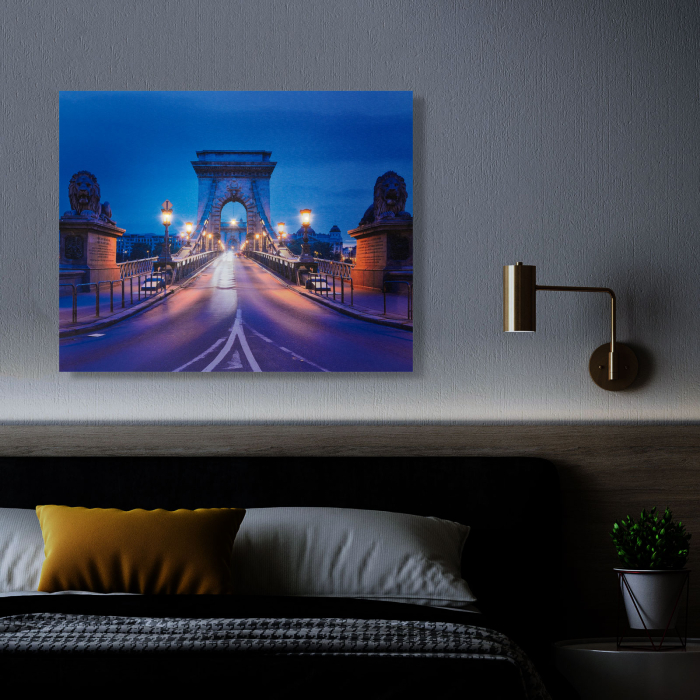 Tablou decorativ cu LED - "Podul cu lanțuri" - 2 x AA, 38 x 48 cm [2]
