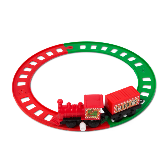 Tren de Crăciun - cu cheiță - roșu/verde - 20 cm [1]