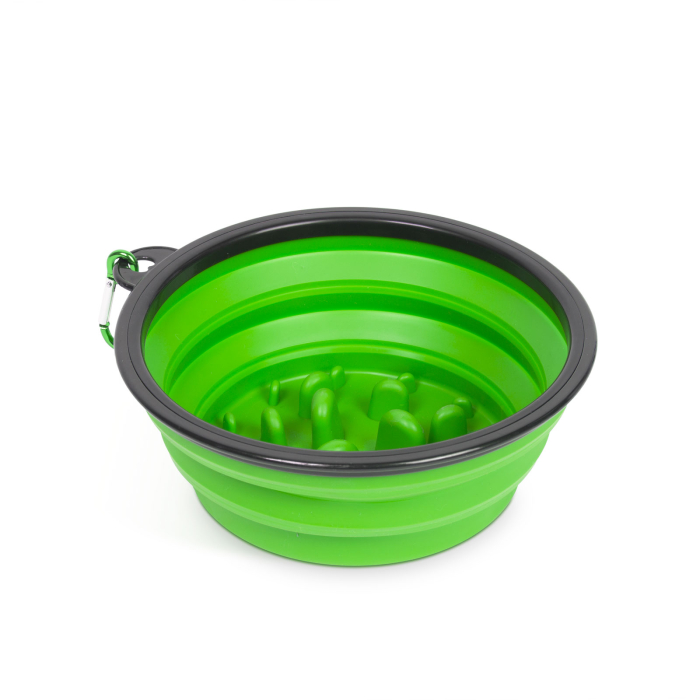 Yummie - Bol pliabil - pentru hrănire lentă - verde - 1000 ml [1]