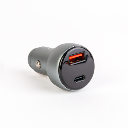 Accesorii diverse - Adaptor brichetă auto cu tip C PD și priză USB, încărcare rapidă - afișaj de tensiune - 48W