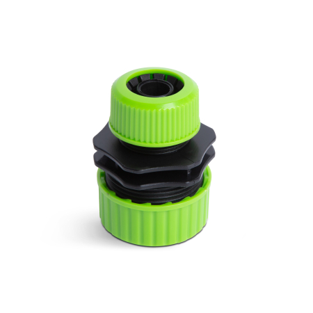 Accesorii pentru irigații - Adaptor conector pentru furtun - 1/2" - 3/4" - plastic - verde/negru
