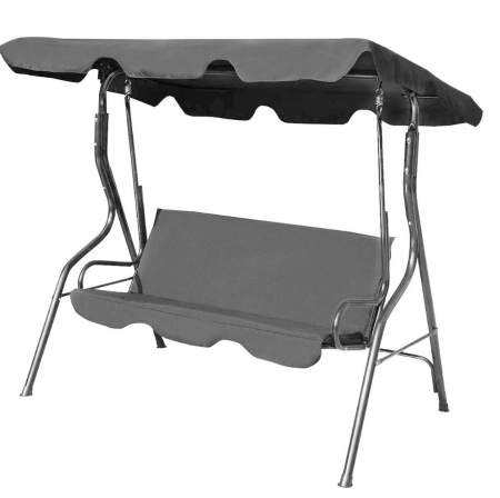 Articole pentru casă - Balansoar de grădină - 170 x 110 x 153 cm - gri - cu suport pentru pahare