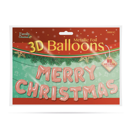 Balon de Crăciun "Merry Christmas” - auriu rosé [1]