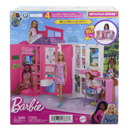 Barbie - BARBIE CASA DE PAPUSI BARBIE CU 4 ZONE PLIABILA