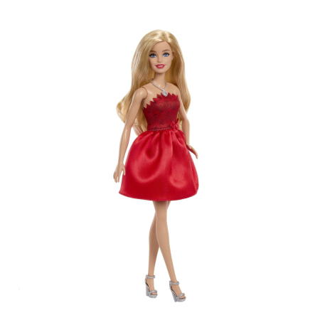 BARBIE PAPUSA BARBIE COLECTIE ANIVERSARA 80 DE ANI BLONDA CU ROCHIE ROSIE RUBIN [2]