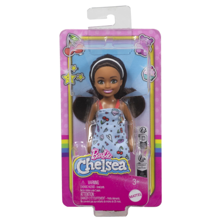 Barbie - BARBIE PAPUSA CHELSEA CREOLA CU PAR SATEN SI ROCHITA ALBASTRA