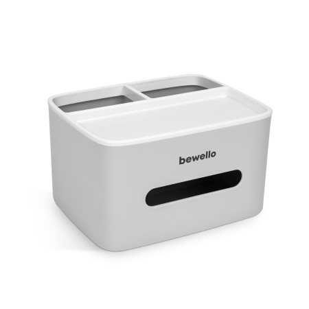 Articole pentru casă - Bewello - Suport-dozator pentru batiste şi şerveţele de hârtie - alb - 205 x 160 x 120 mm