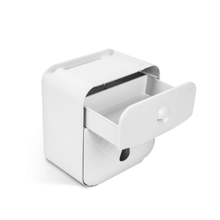 Bewello - Suport pentru hârtie igienică - alb/gri - 205 x 125 x 220 mm [2]