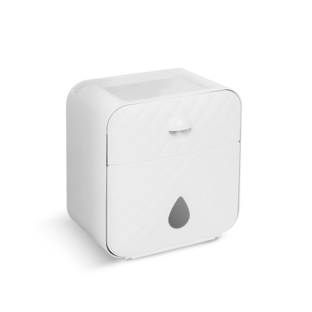 Articole pentru casă - Bewello - Suport pentru hârtie igienică - alb/gri - 205 x 125 x 220 mm