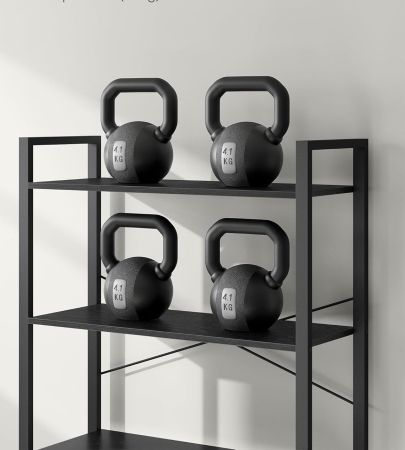 Biblioteca 6 rafturi, cadru metalic si polite PAL, stil industrial, 80x30x186 cm, negru [5]