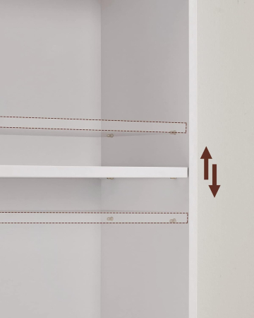Articole pentru casă - Biblioteca 6 rafturi, in stil scandinav, rafturi ajustabile, PAL, 60x24x179 cm, alb