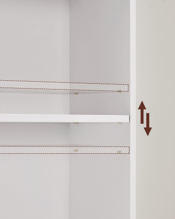 Biblioteca verticala 40x24x179 cm, 6 rafturi din care 4 reglabile, PAL alb mat [6]