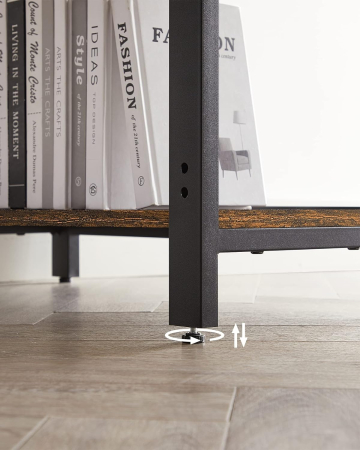 Birou cu 2 rafturi pe stanga sau dreapta, cadru din otel, 60x120x75cm, industrial, maro rustic si negru [5]