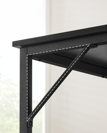 Birou cu cadru din otel, 50x100x75cm, industrial, negru [4]