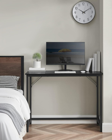 Birou cu cadru din otel, 50x100x75cm, industrial, negru [3]