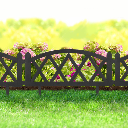 Grădină - Bordura pt. pat de flori / gard - extensibil, 59,5 x 24 cm - Negru