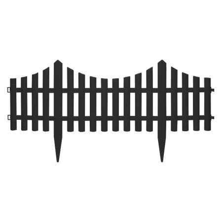 Bordura pt. pat de flori / gard - extensibil, 60 x 23 cm - Negru [1]