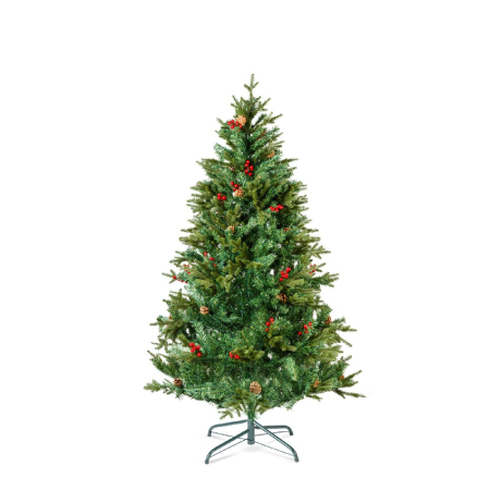 Articole pentru casă - Brad artificial – 180 cm – PE/PVC – cu bobițe roșii