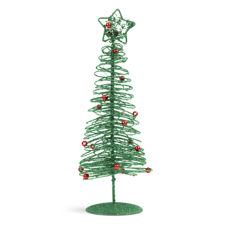 Brăduț metalic - ornament de Crăciun - 28 cm - verde [1]