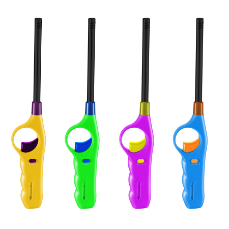 Articole pentru casă - Brichetă pe gaz - reincarcabilă - culori multiple - 27 cm - 16 buc/ display