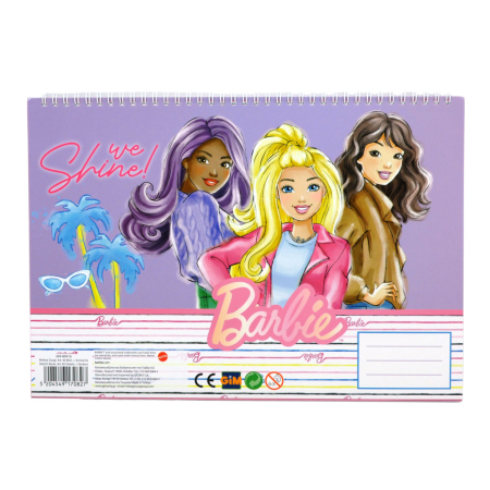 Caiet schițe A/4 cu spirală, 40 pagini și autocolante Barbie [1]