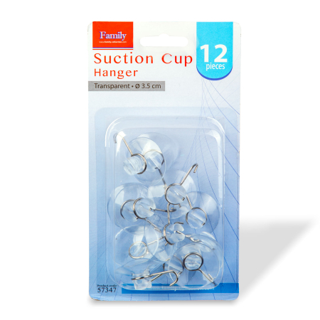 Articole pentru casă - Cârlig cu ventuză - 3,5 cm - transparent - 12 buc/pachet