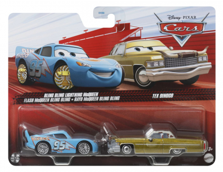 Universul Copiilor - CARS3 SET 2 MASINUTE METALICE FULGER MCQUEEN BLING BLING SI TEX DINOCO