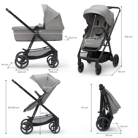 CARUCIOR KINDERKRAFT NEWLY, 4 IN 1, MOONLIGHT GREY [7]