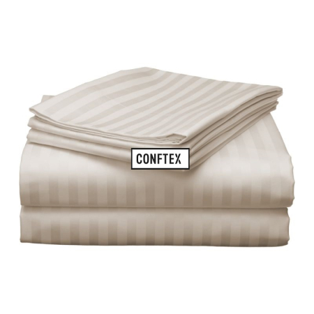 Cearceaf de pat - Cearceaf de pat bumbac 100 % damasc-capucino