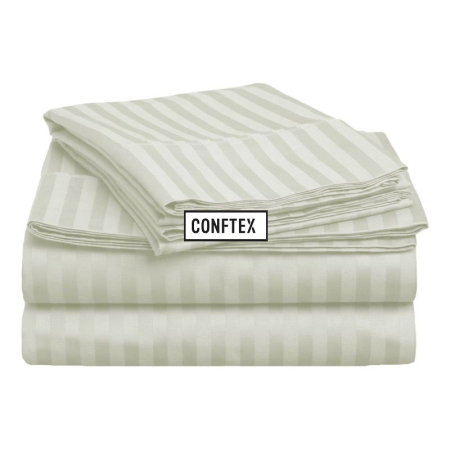 Cearceaf de pat - Cearceaf de pat bumbac 100 % damasc-crem deschis