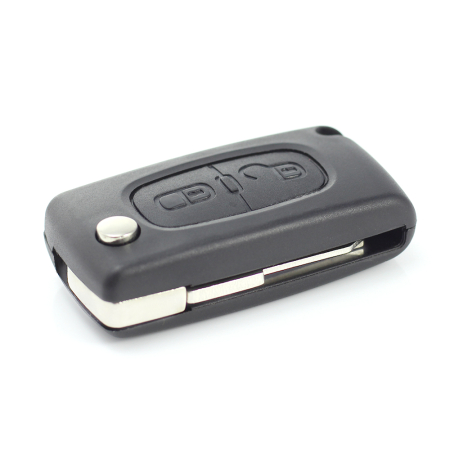 Citroen / Peugeot 206 - Carcasa tip cheie briceag cu 2 butoane si suport baterie [8]