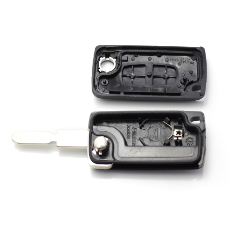 Citroen / Peugeot 406 - Carcasa tip cheie briceag cu 2 butoane, lama NE78-SH2 cu suport baterie [1]