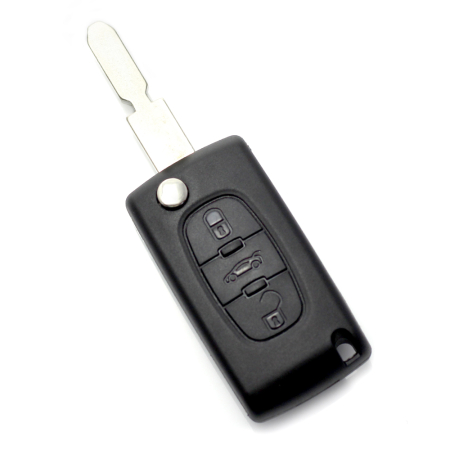  Citroen  - Citroen / Peugeot 406 - Carcasa tip cheie briceag cu 3 butoane, lama NE78-SH3 cu suport baterie si buton portbagaj