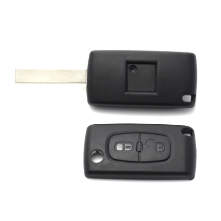Citroen / Peugeot 407 - Carcasa tip cheie briceag cu 2 butoane, lama HU83-SH2 cu suport baterie [2]