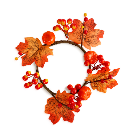 Coroniță decorativă de toamnă cu frunze de arțar – Ø22 cm [2]