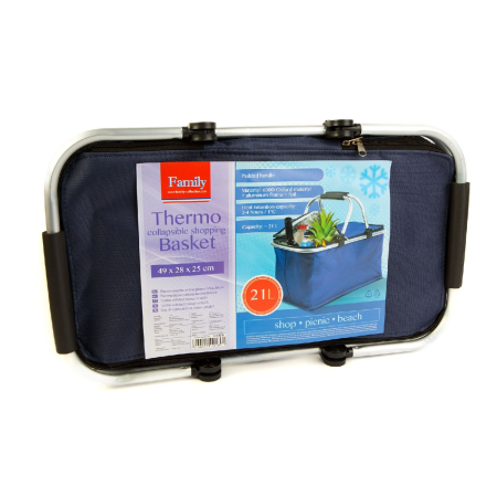 Coș de cumpărături termoizolant pliabil – 49 x 28 x 25 cm – 21 L – albastru [1]