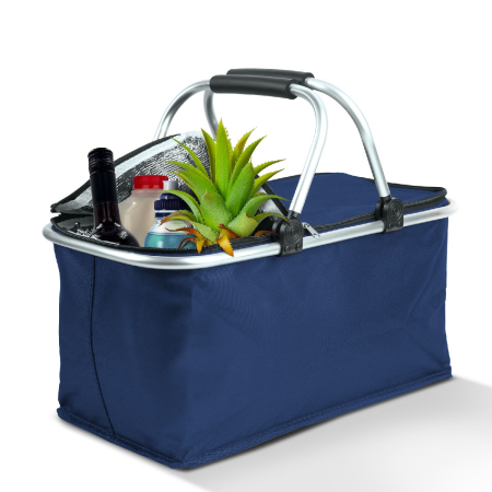 Accesorii cumpărături - Coș de cumpărături termoizolant pliabil – 49 x 28 x 25 cm – 21 L – albastru